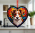 Fox Terrier Stained Glass Effect Heart Suncatcher